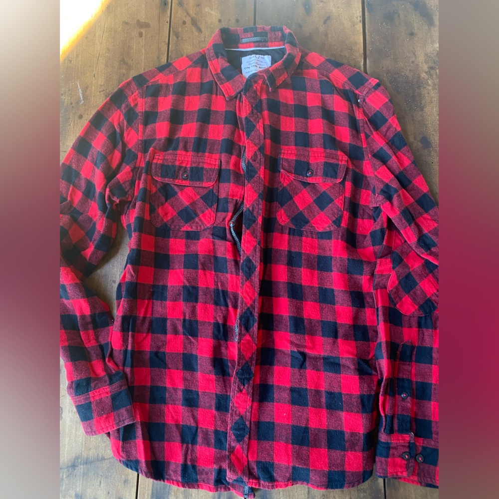 On The Road Red and Black Checkered Shirt